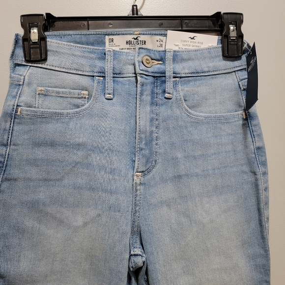 Hollister HIGH-RISE SUPER SKINNY JEANS Size 0 / 24 Light Wash NEW! - Picture 7 of 14